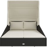 LEŽAJ za sunčanje s krovom crni 200 x 114 x 128 cm poliratan | shoptok.hr