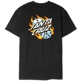 Flaming dice dot chest t-shirt Crna