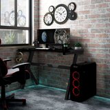 vidaXL Igraći stol LED s nogama u obliku slova Y crni 90 x 60 x 75 cm Cijene
