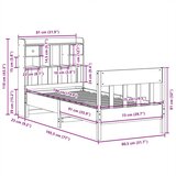  Posteljni okvir brez vzmetnice voščeno rjav 75x190 cm borovina, (21607876) | Shoptok.si