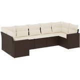  7-dijelni set vrtnih sofa od poliratana s jastucima smeđi | shoptok.hr