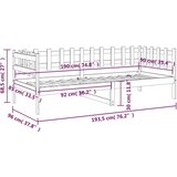  Dnevna postelja črna 90x190 cm trdna borovina, (20723893) | Shoptok.si