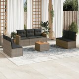  8-dijelni set vrtnih sofa od poliratana s jastucima sivi | shoptok.hr
