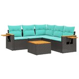  6-dijelni set vrtnih sofa od poliratana s jastucima crni | shoptok.hr