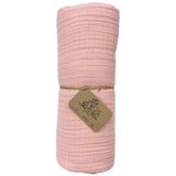 Tri Drugara muslin prekrivač puder roze 120X120Cm četvoroslojni