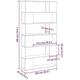 vidaXL Ormarić za knjige / sobna pregrada crni 100 x 24 x 188 cm | shoptok.hr