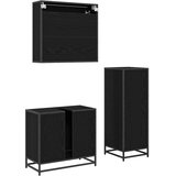  Set namještaja za kupaonicu 3 kom. Crni hrast 65 x 33 x 60 cm | shoptok.hr