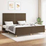  Posteljni okvir z vzglavjem temno rjav 140x200 cm blago, (20906019) Cene