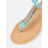 Shelvt Blue sandals with gold decoration | Shoptok.si