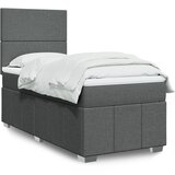 vidaXL Krevet s oprugama i madracem tamnosivi 90 x 190 cm od tkanine | shoptok.hr