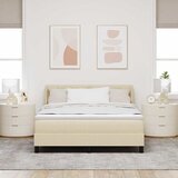  Krevet s opruga kutije s uzglavljem Krema 200 x 160 cm tkanina | shoptok.hr