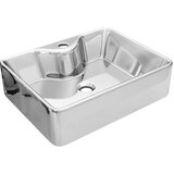  Umivalnik z odprtino za pipo 48x37x13,5 cm keramičen srebrn, (21409109) | Shoptok.si