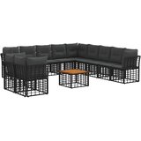  Set vanjskih sofa 12 pcs Crna i tamno siva Poliester | Eponuda.com