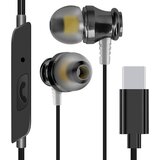 LINQ slušalke Komplet žicnih ušesnih slušalk USB-C za prostorocno telefoniranje, - crne, (20763378) | Shoptok.si