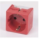 GEWISS GW20297 nemački standard utičnica 250V AC - za namenske linije - 2P + E 16A - 2 Modula - crvena - sistem | Eponuda.com