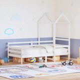  Dnevni krevet s krovom bez madraca bijeli 80x200cm masivno drvo | shoptok.hr