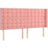  LED posteljno vzglavje roza 183x16x118/128 cm žamet | Shoptok.si