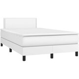  Box spring s madracem LED bijeli 120x200 cm umjetna koža | shoptok.hr