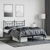  Metalni okvir za krevet s uzglavljem crni 140x200 cm | shoptok.hr