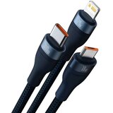 Baseus USB kabel 3v1 Flash Series II USB A na Micro + Lightning 8-pin + Type C 100W 1.2m modri | Shoptok.si