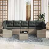  8-delni set vrtne sedežne garniture z blazinami svetlo sivi poli ratan, (22092906) | Shoptok.si