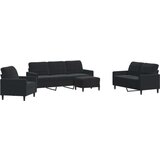  4-dijelni set sofa s jastucima crni baršunasti | shoptok.hr