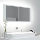  LED kupaonski ormarić s ogledalom bijeli 100x12x45 cm akrilni | shoptok.hr