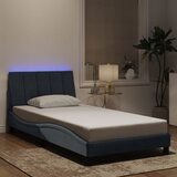 Maison Chic Posteljni okvir - Enojna postelja - Postelja za odrasle z LED lučkami temno siv 100x200 cm žamet, (21695709) | Shoptok.si