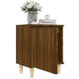  Noćni ormarić s drvenim nogama 2 kom smeđi hrast 40x30x50 cm | shoptok.hr