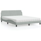  Krevet s madracem Dover svjetlosivi 160x200 cm baršunasti | shoptok.hr