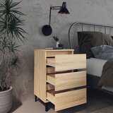  Noćni ormarić s metalnim nogama boja hrasta 40 x 35 x 69 cm | Eponuda.ba