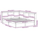  Krevet s policama s uzglavljem 2 pcs Vosak smeđa 200 x 140 cm | shoptok.hr