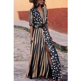 Fenzy Elegantna Maxi Haljina S Uzorkom Mori, Smeđa | shoptok.hr