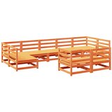  The Living Store Vrtna sedežna garnitura 9-delna voščeno rjava trdna borovina - Vrtna Sedežna Garnitura, (21461852) | Shoptok.si