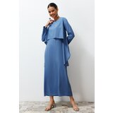 Trendyol Blue Straight Aller Detailed Woven Dress | shoptok.hr
