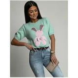 Fasardi Women's sweater with pistachio rabbit