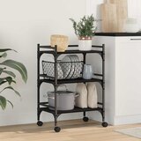  Kuhinjski kolica Crni hrast 50 x 35 x 75.5 cm Konstruirano drvo | shoptok.hr
