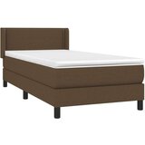  Box spring postelja z vzmetnico temno rjava 80x200 cm blago, (20790341) | Shoptok.si