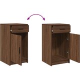  Set toaletnog stola s LED svjetlom crni hrast inžinjerska drvena konstrukcija | shoptok.hr