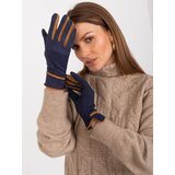 Fashion Hunters Elegant women's gloves in navy blue Cene