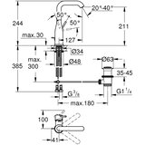 Grohe enoročna armatura za umivalnik Essence z zgornjim delom sifona (32628DL1) | Shoptok.si