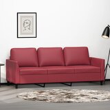 vidaXL Kavč trosed vinsko rdeč 180 cm umetno usnje Cene
