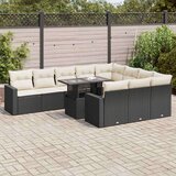 vidaXL 11-dijelni set vrtnih sofa od poliratana s jastucima crni | shoptok.hr