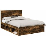 vidaXL Konstrukcija postelje z vzglavjem Dimljeni oreh 140 x 200 cm, (5000104363) | Shoptok.si