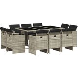  11-dijelni vrtni blagovaonski set s jastucima svijetlosivi | shoptok.hr