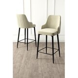 Hanah home set od 6 barskih stolica Tera, krem tkanina Babyface, crne metalne noge | Eponuda.com