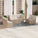  7-dijelni set vrtnih sofa od poliratana s jastucima bež | shoptok.hr