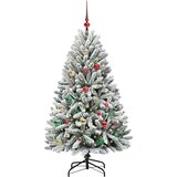 vidaXL Umestno božično drevo Zelena in Bela 150 cm PVC in kovina | Shoptok.si