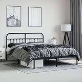 vidaXL Metalni okvir za krevet s uzglavljem crni 183x213 cm | shoptok.hr