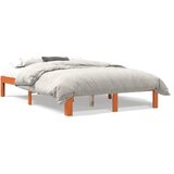 vidaXL Posteljni okvir voščeno rjav 140x200 cm trdna borovina | Shoptok.si